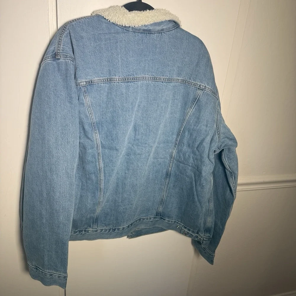 Levi's Men's Blue Denim Sherpa Trucker Jacket Faux Fur Lined Sz XXL NWT
